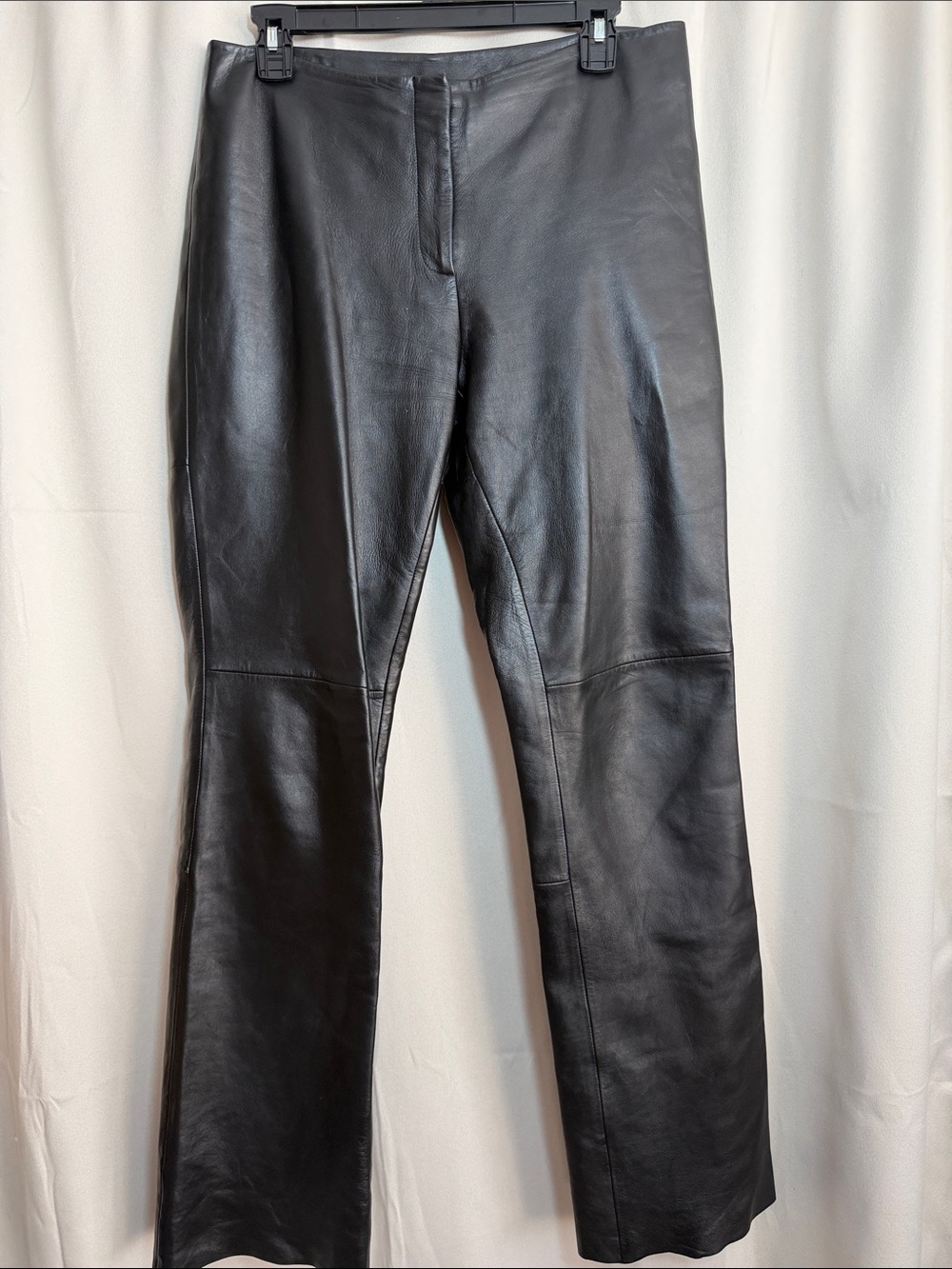 VTG VS2 by Vakko 100% Lamb Leather Soft Lined Boot Cut Pants Black Size 6